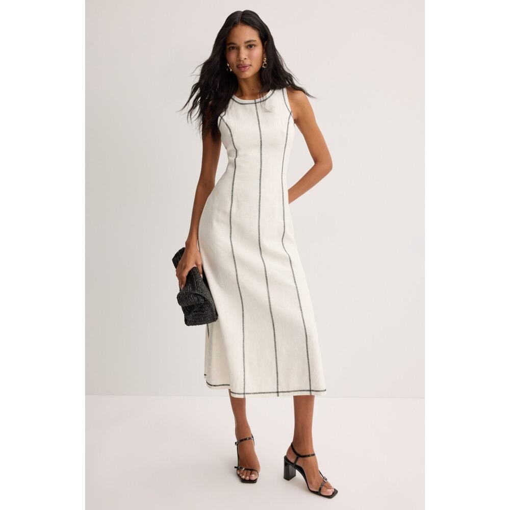 Donna Morgan Sleeveless Midi Sheath with Stitching Detail
